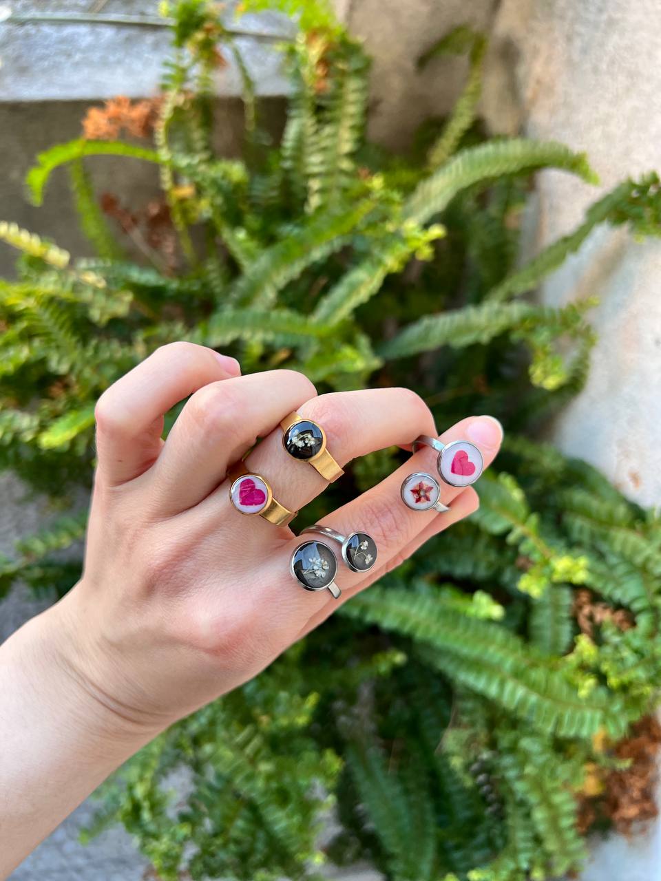 Anillos Blooming en resina